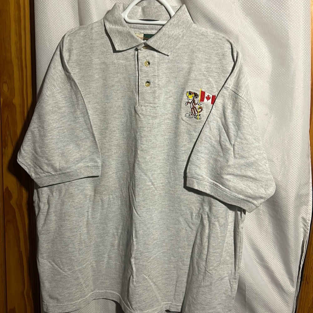 Vintage Chester Cheetos Employee Polo Shirt Canada Flag XL Golf Uniform Fritolay
